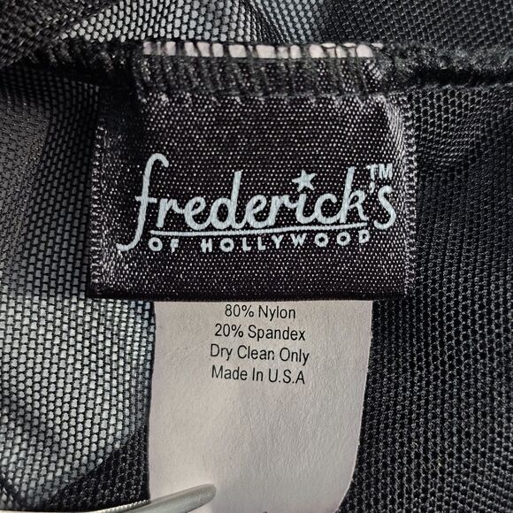 Vtg Frederick's of Hollywood Black Feather Trim Mesh Short Robe L/XL Boho Glam - Picture 4 of 7